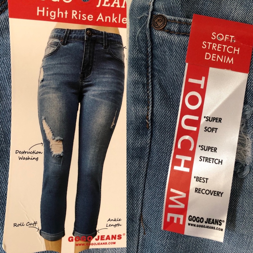 NWT Gogo Jeans Denim High Rise Ankle Pants Sz 5 - Picture 5 of 8